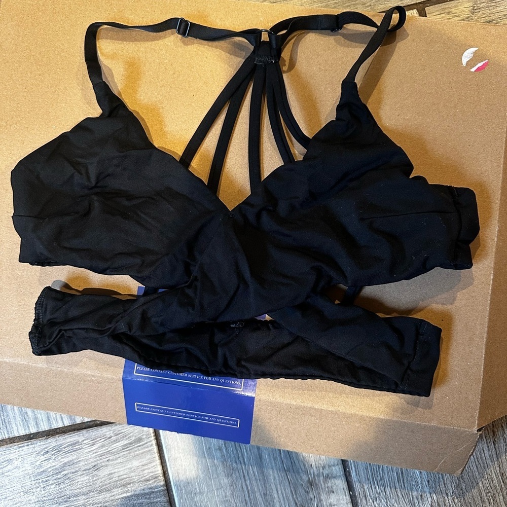 Pink Victoria's Secret Black Strappy Bralette